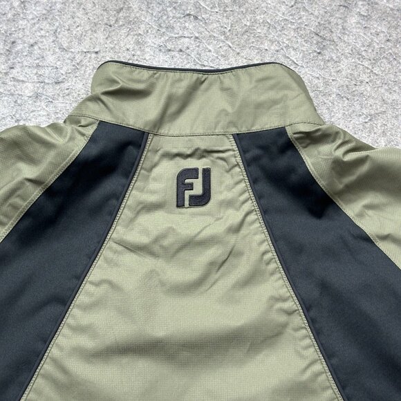 FootJoy DryJoys 1/2 Zip Pullover Windbreaker Jacket Men L Green Diamond Run - Picture 10 of 15
